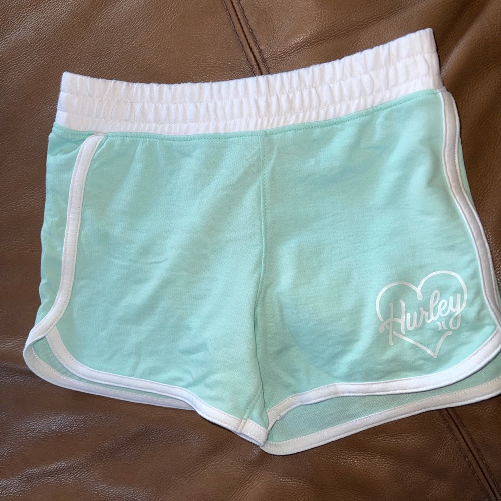 Girls Hurley mint green athletic shorts